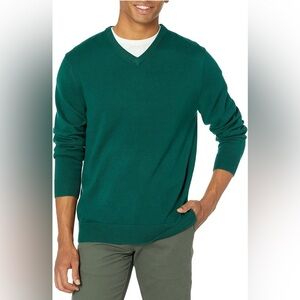 Amazon Essentials green  Men's V-Neck Sweater size large